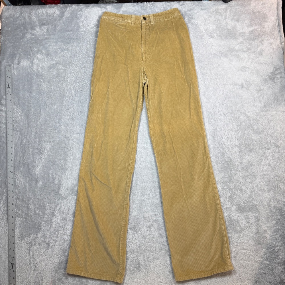 Vintage Sears Corduroy Pants Womens 12 (Fits 26x32) Tan High Rise Straight 70s